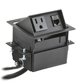 Hubbell WSBA11BK Square Mini Lift-Up Style 15 Amp Pre-Wired Connectivity Box, Black